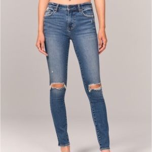 Abercrombie & Fitch super skinny size 0-short W25xL29 light wash jeans